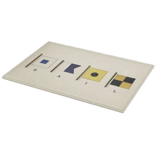 下書かれる帆が付いている4旗の絵画 カッティングボード (角)