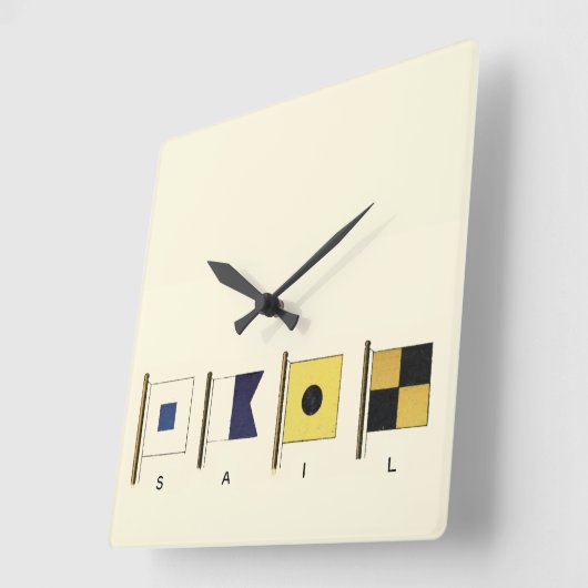 下書かれる帆が付いている4旗の絵画 スクエア壁時計 (傾斜)