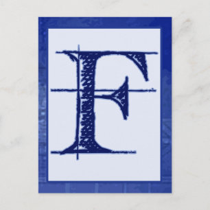 下書き文字「F」タイポグラフィバナーカード ポストカード