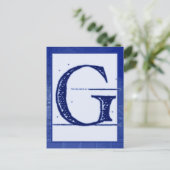 下書き文字「G」タイポグラフィバナーカード ポストカード (スタンド正面)