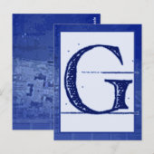 下書き文字「G」タイポグラフィバナーカード ポストカード (正面/裏面)