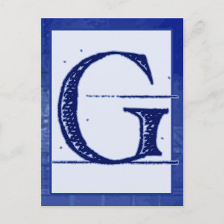 下書き文字「G」タイポグラフィバナーカード ポストカード