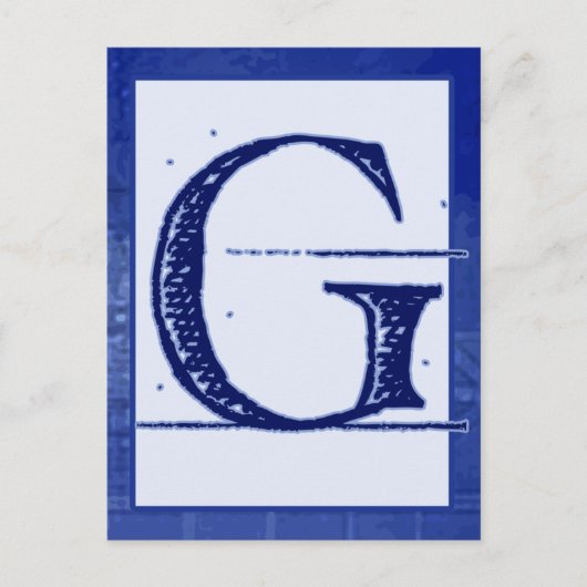下書き文字「G」タイポグラフィバナーカード ポストカード (正面)