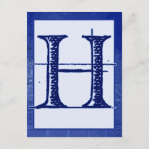 下書き文字「H」タイポグラフィバナーカード ポストカード
