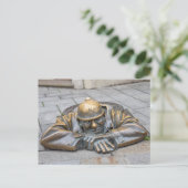 下水労働者青銅像、ブラチスラヴァ、スロバキア ポストカード (スタンド正面)