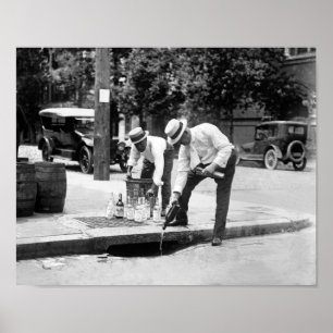 下水管の下のアルコール飲料-禁酒法時代- 1921年 ポスター