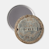 下水道マンホール蓋 マグネット (正面/裏面)