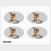 下水道犬 楕円形シール (シート)