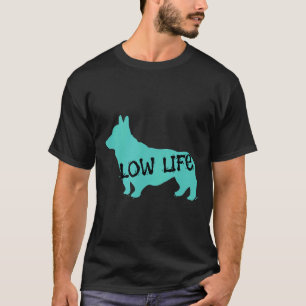 下流コーギーのカラープリント Tシャツ