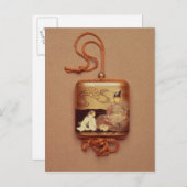 下男が前にひざまずくことを示す印籠 ポストカード (正面/裏面)