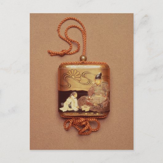 下男が前にひざまずくことを示す印籠 ポストカード (正面)