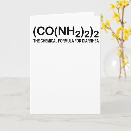 下痢の挨拶状のためのおもしろいな化学式 カード (黄色い花)