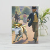 下着で犬を追いかける男 サンキューカード (スタンド正面)