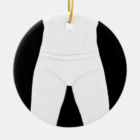 下着のオーナメントの人 セラミックオーナメント (正面)