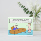 下着の男はコンプライアンス違反 ポストカード (スタンド正面)