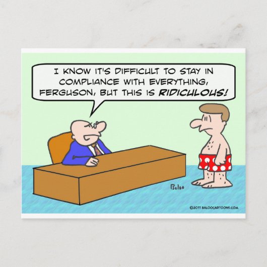 下着の男はコンプライアンス違反 ポストカード (正面)