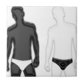 下着の男性 タイル (正面)