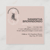 下着エレガントガーリー着のランジェリーファッション スクエア名刺 (裏面)