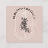 下着エレガントガーリー着のランジェリーファッション スクエア名刺 (正面)