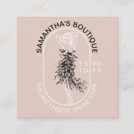 下着エレガントガーリー着のランジェリーファッション スクエア名刺