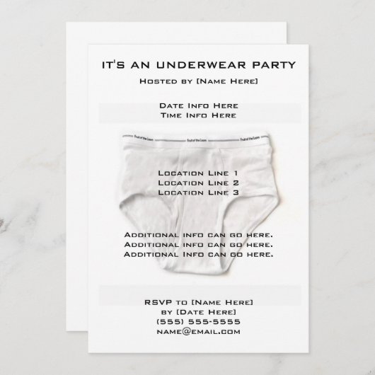 下着パーティー招待状 招待状 (正面/裏面)