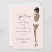 下着レースランジェリーの新婦ブライダルシャワー 招待状 (正面)