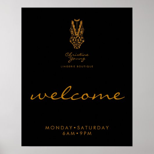 下着専門店ランジェリーブティックのウェルカムポスター ポスター (正面)