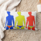 下着枕の男性 ランバークッション (ブランケット)