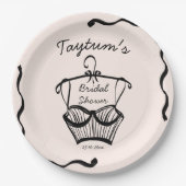 下着 ブライダルシャワー 波型の境界線 スケッチ ペーパープレート (正面)