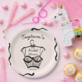 下着 ブライダルシャワー 波型の境界 スケッチ ペーパープレート (パーティー)