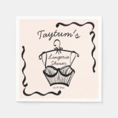 下着 ブライダルシャワー 波線の縁 イラストスケッチ スタンダードカクテルナプキン (正面)