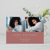 下線付きホイル |写真卒業のお知らせ 箔招待状 (立ち正面)