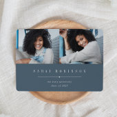 下線 |写真シンプル2枚の卒業 案内状