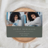 下線 |写真シンプル2枚の卒業 案内状