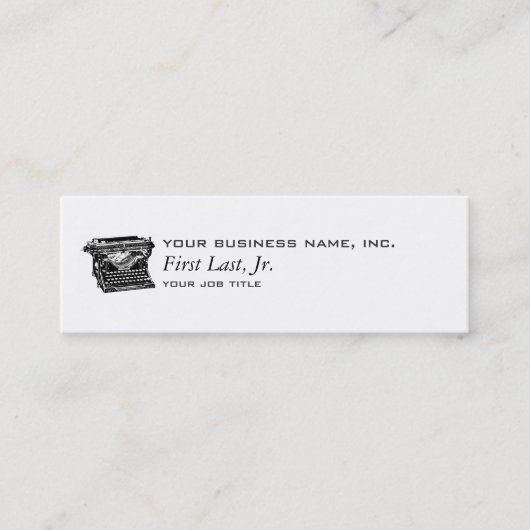 下草のタイプライターの作家 スキニー名刺 (正面)