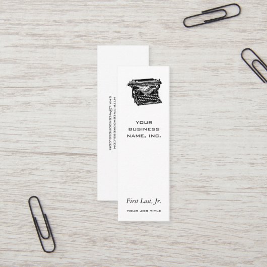 下草のタイプライターの作家 スキニー名刺 (正面/裏面インサイチュ)