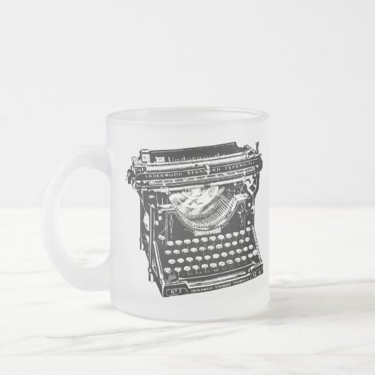 下草のタイプライターの作家 フロストグラスマグカップ (左)