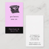 下草のタイプライターの作家 名刺 (正面/裏面)