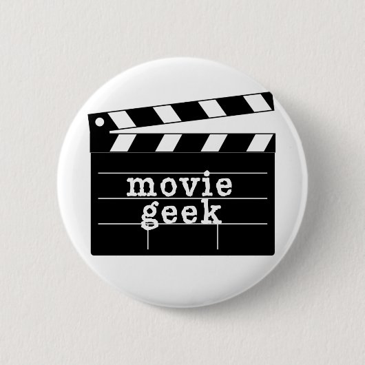 下見板を持つ映画ギーク 缶バッジ (正面)