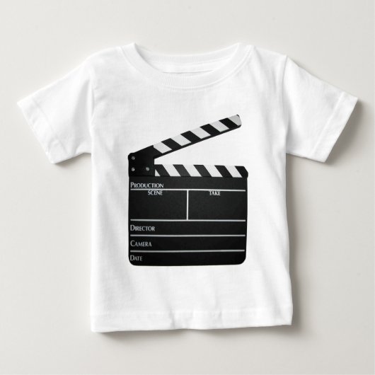 下見板映画石板のクラッパーのフィルム ベビーTシャツ (正面)