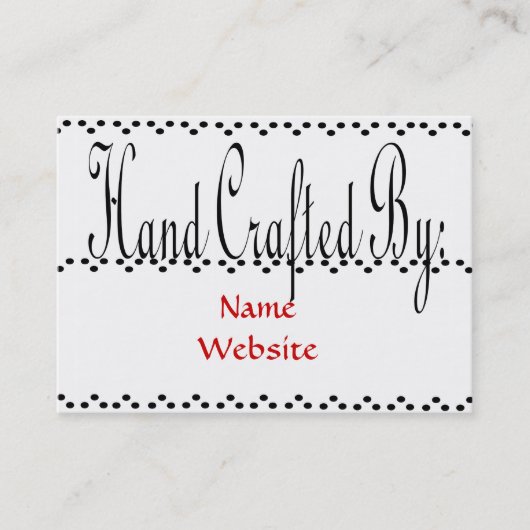 下記によって制作される手: 名刺 (正面)