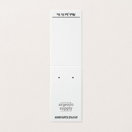 下部に画像を有する縦型テントイヤリングカード 名刺 (外部フラット)