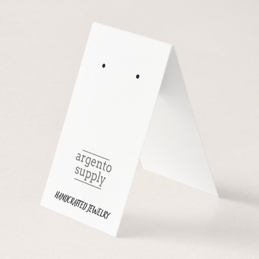 下部に画像を有する縦型テントイヤリングカード 名刺 (正面)