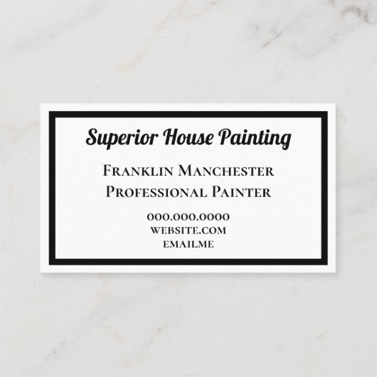 下院の絵画ヴィンテージプロフェッショナル 名刺 (裏面)