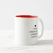 不おもしろいモダン恩な子ども母親の日 ツートーンマグカップ (正面右)