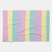 不ストライプ均等なパステルピンク、黄、紫、緑 キッチンタオル (横)