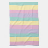 不ストライプ均等なパステルピンク、黄、紫、緑 キッチンタオル (縦)