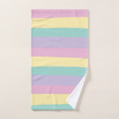 不ストライプ均等なパステルピンク、黄、紫、緑 バスタオルセット (ハンドタオル)