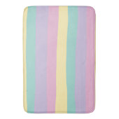 不ストライプ均等なパステルピンク、黄、紫、緑 バスマット (正面縦)