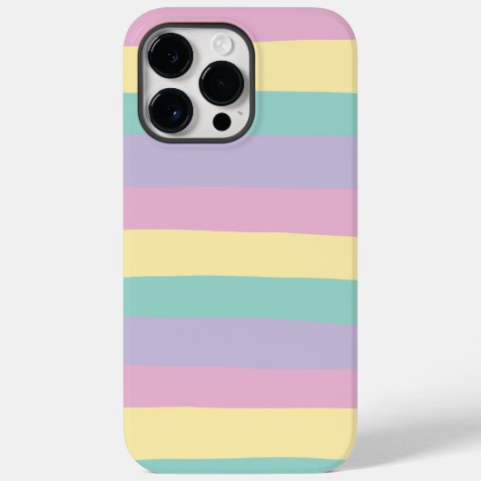 不ストライプ均等なパステルピンク、黄、紫、緑 Case-Mate iPhoneケース (裏面)
